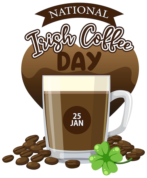 Free Vector national irish coffee day banner design