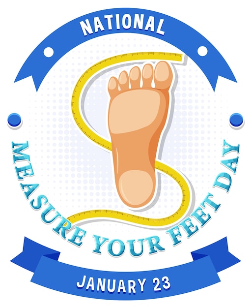 Free vector national measure your feet day banner design