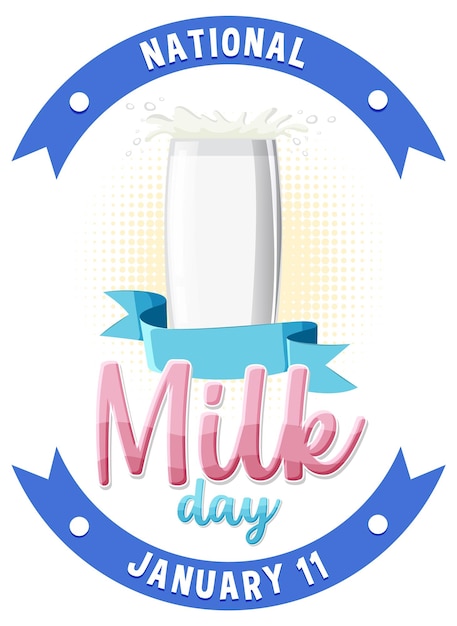 Free Vector national milk day banner design