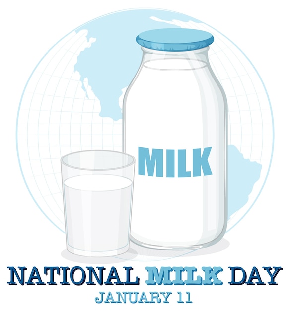 Free Vector national milk day banner design