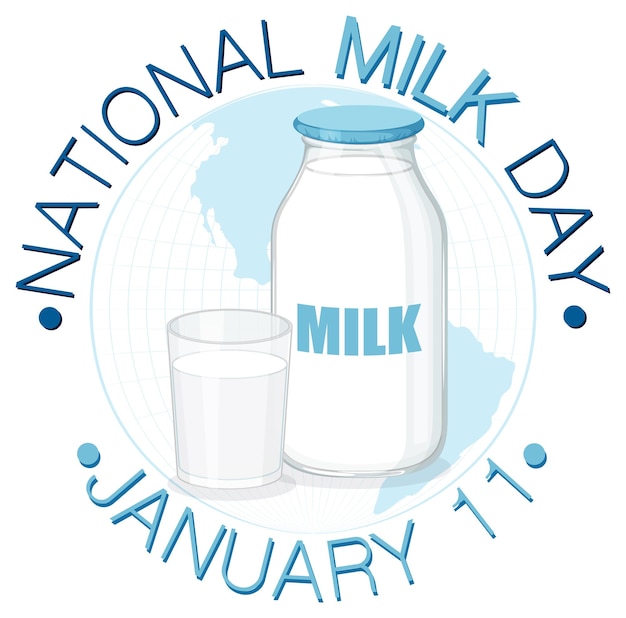 Free Vector national milk day banner design