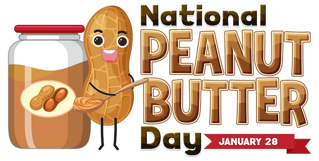 Free Vector national peanut butter day banner design