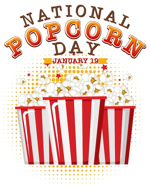 National Popcorn Day Banner Design