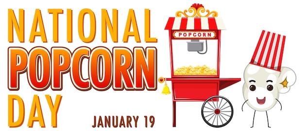 Free Vector national popcorn day logo banner