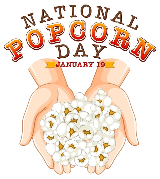 Free Vector national popcorn day logo banner