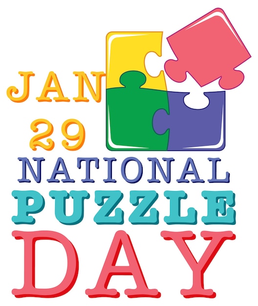 Free Vector national puzzle day banner design