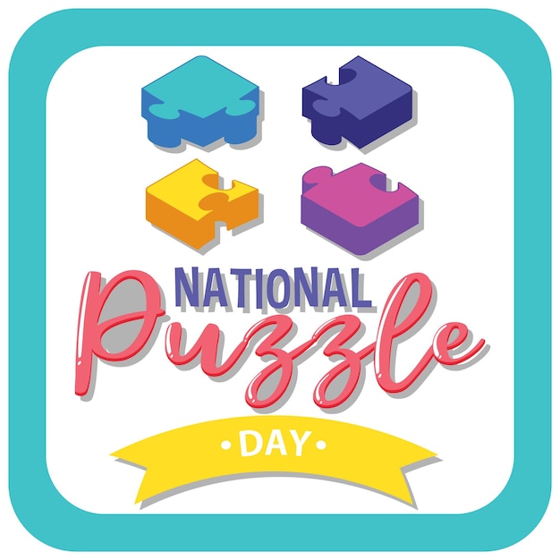 Free Vector national puzzle day banner design