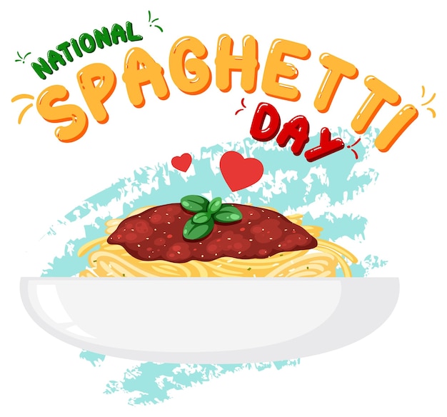 Free Vector national spaghetti day banner design