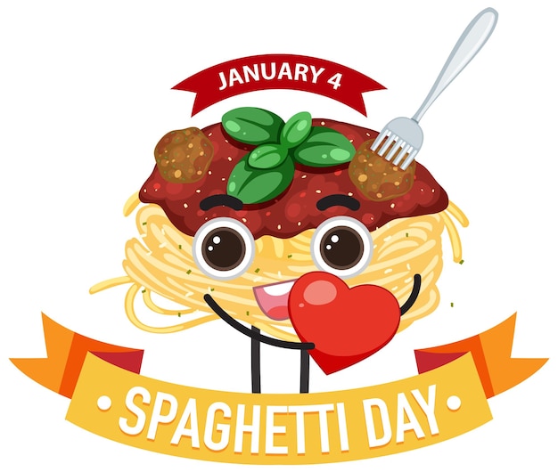 Free Vector national spaghetti day banner design