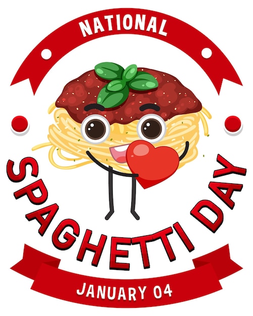 Free Vector national spaghetti day banner design