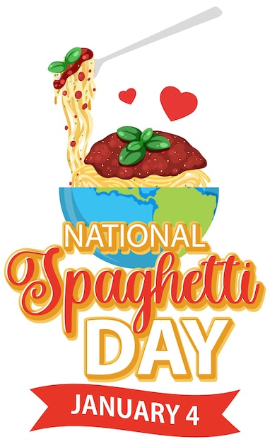 Free Vector national spaghetti day banner design