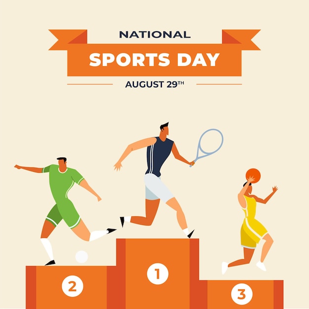 Free Vector national sports day illustration