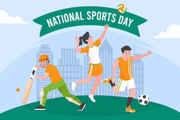 National sports day illustration