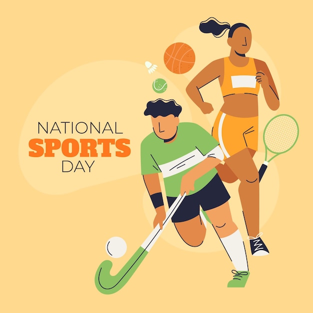 National sports day illustration