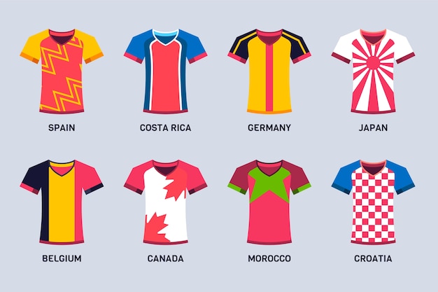 National team football jersey element collection