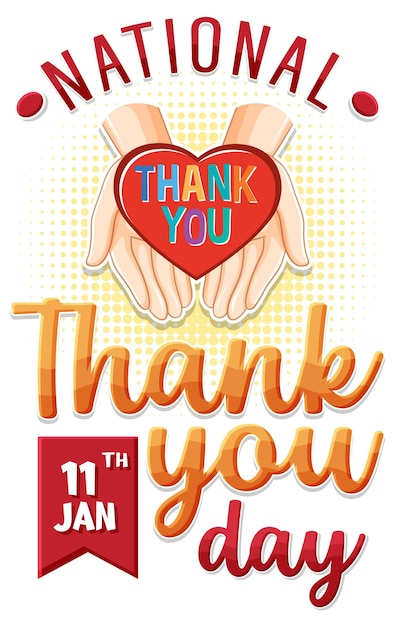 Free Vector national thank you day banner