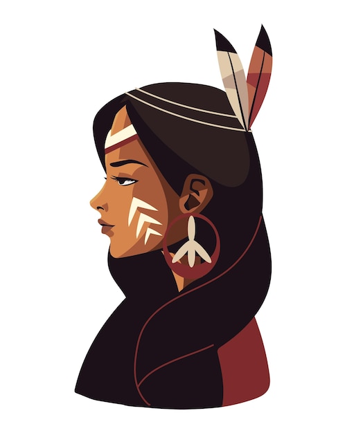 Free Vector native american girl character