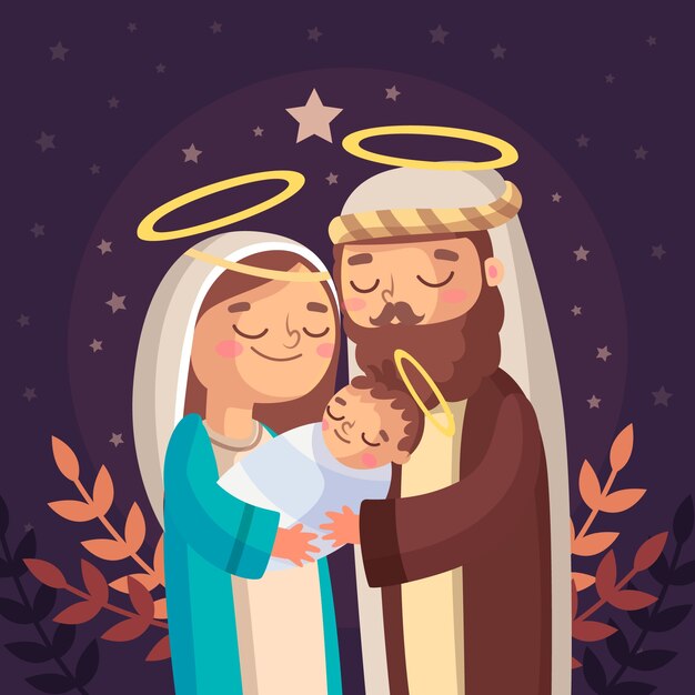 Nativity scene concept in flat design