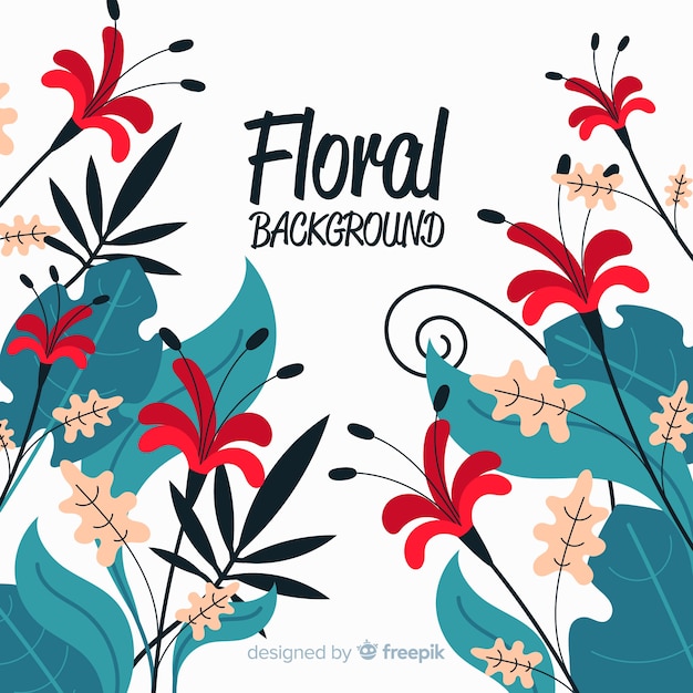 Natural background with flat flowers