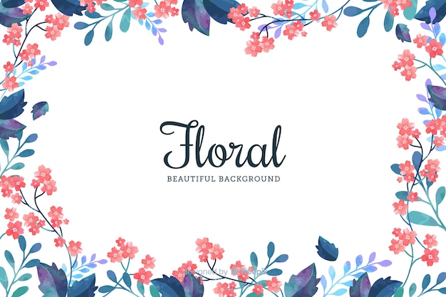 Free Vector natural background with flat flowers