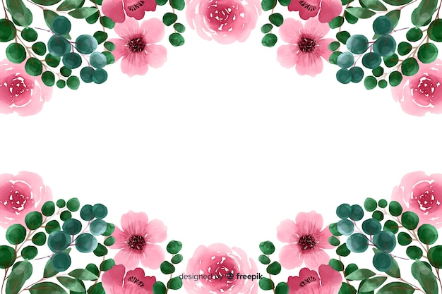 Free Vector natural background with watercolor flowers