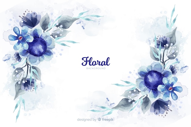 Free Vector natural background with watercolor flowers