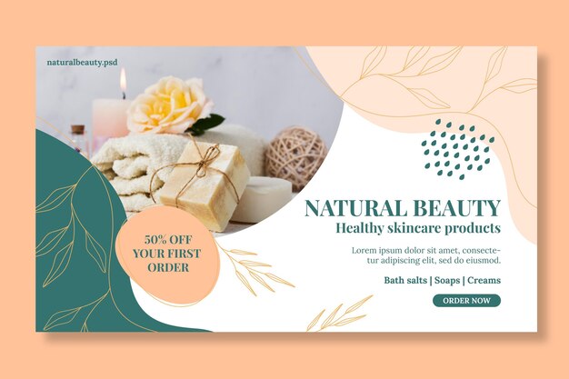 Natural beauty horizontal banner template