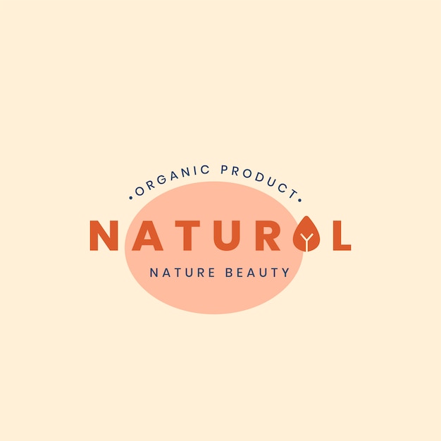 Natural brand logo badge design