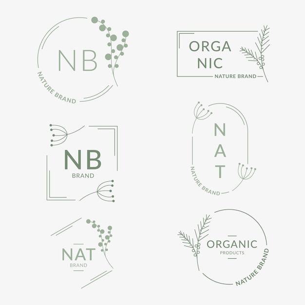 Free vector natural business logo collection in minimal style