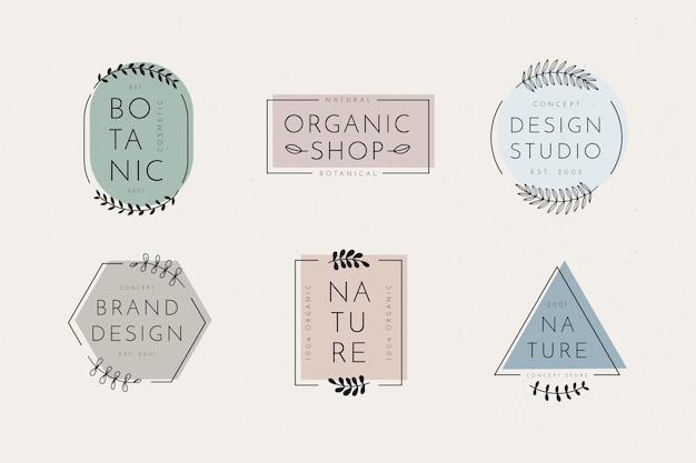 Free Vector natural business logo collection in minimal style