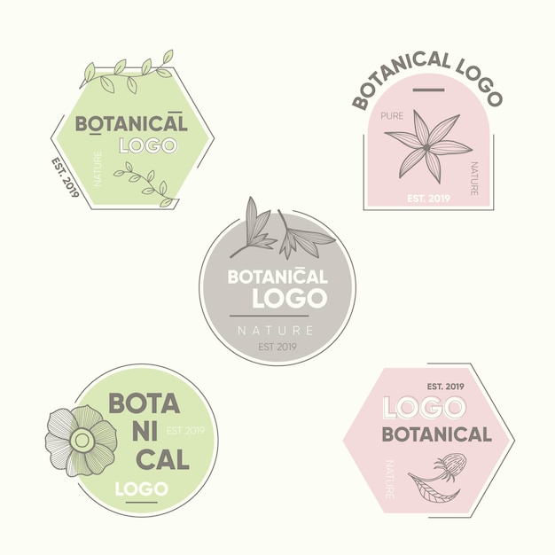 Natural business logo collection in minimal style