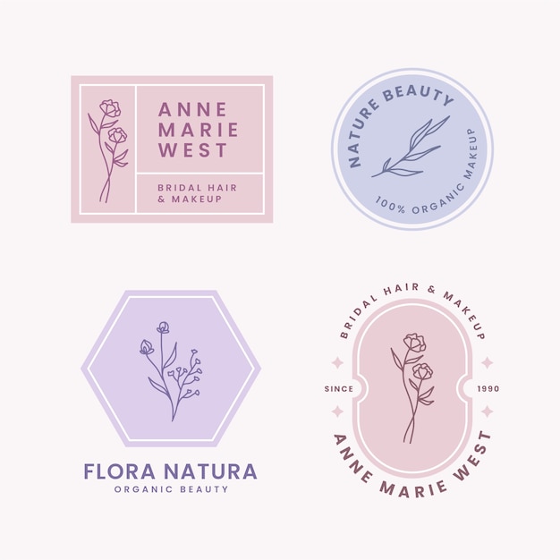 Free Vector natural business logo collection in minimal style