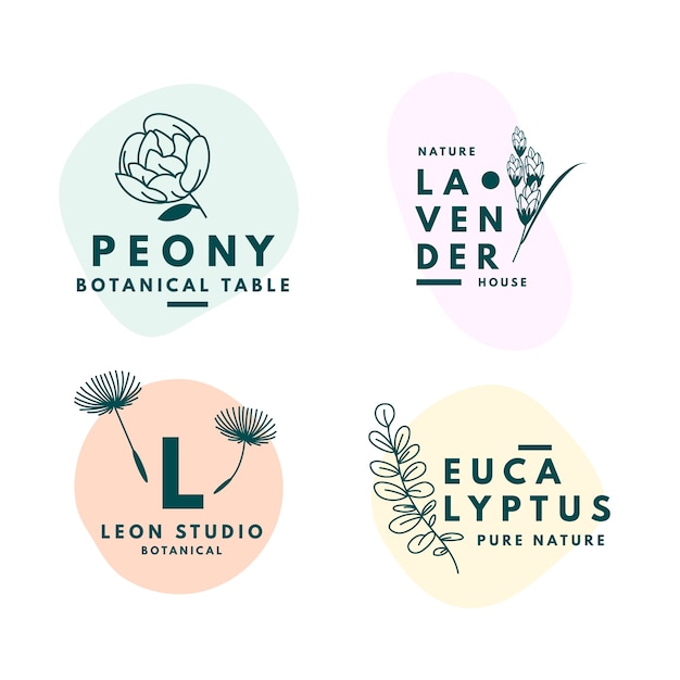 Free Vector natural business logo collection in minimal style