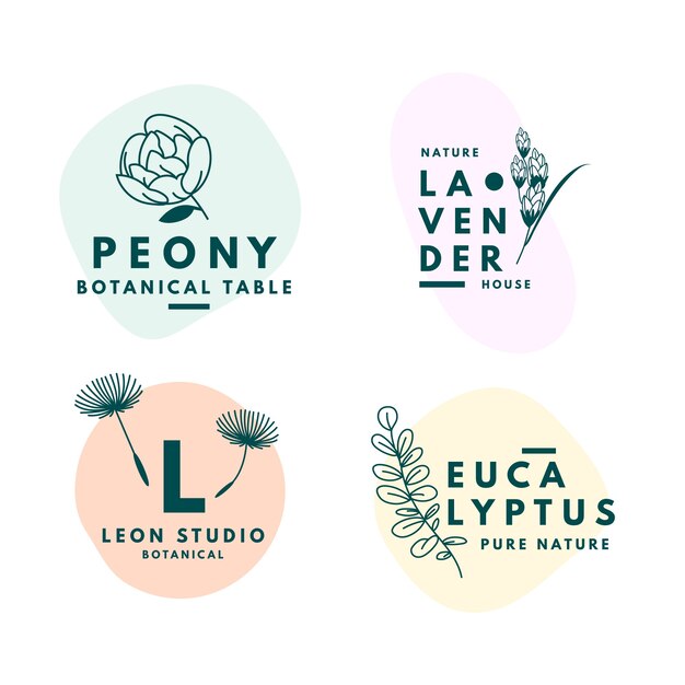 Natural business logo collection in minimal style