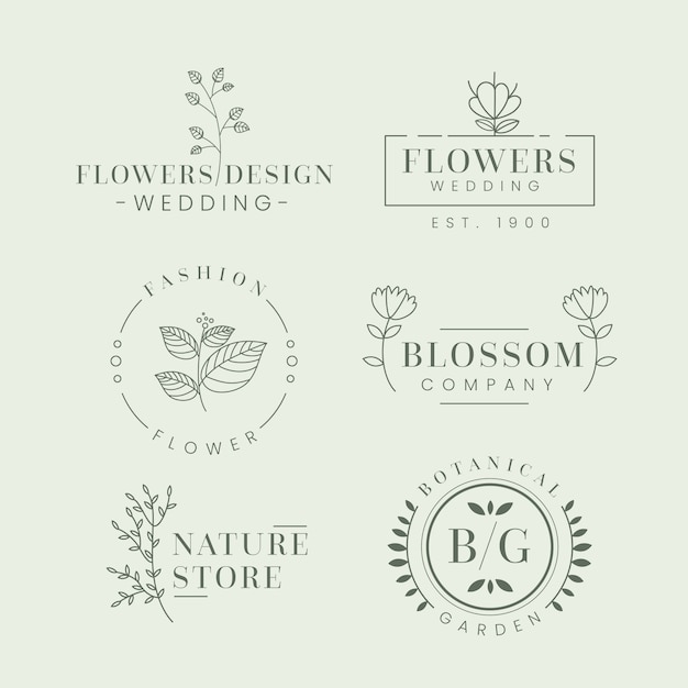 Natural business logo pack in minimal style