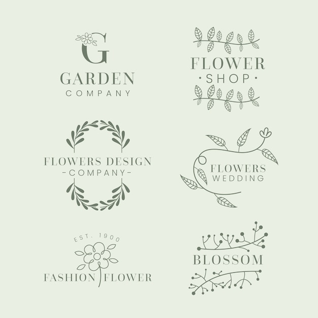 Natural business logo template collection in minimal style