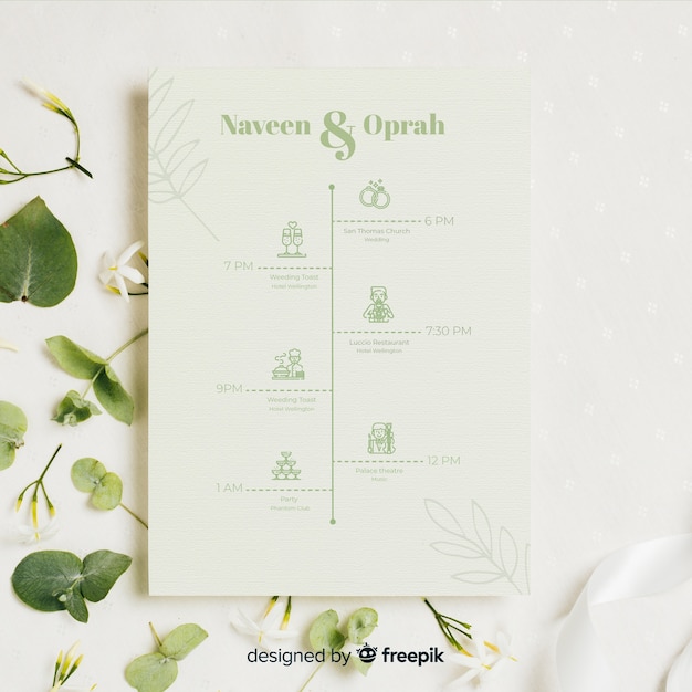 Free Vector natural collection of wedding icons