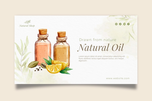 Natural cosmetic products banner template