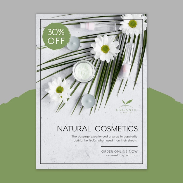 Natural cosmetics flyer template