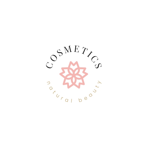 Natural cosmetics logo design vector