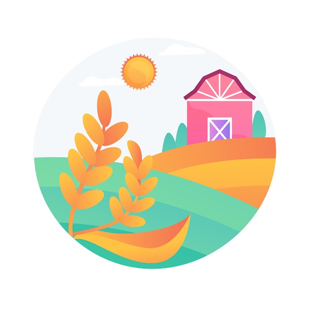 Natural farming abstract concept vector illustration. Ecological farming approach, fertility, organic and sustainable agriculture, local natural biodiversity, agro-industry abstract metaphor.