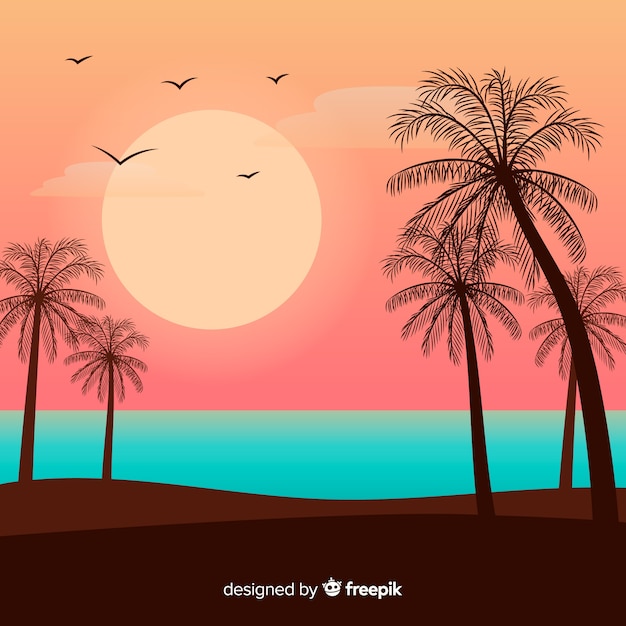 Natural landscape background flat design