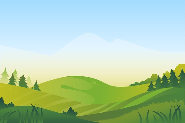 Free Vector natural landscape background theme