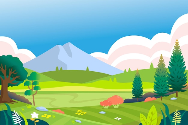 Natural landscape background for video conferencing