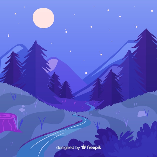 Free vector natural landscape illustration flat design