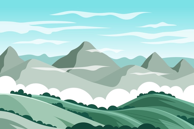 Free Vector natural landscape wallpaper design