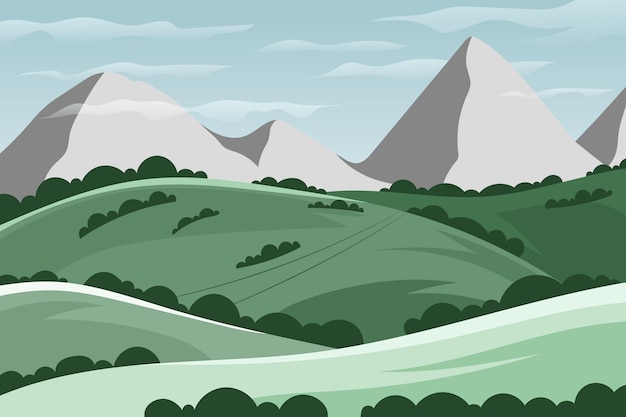 Free Vector natural landscape wallpaper theme