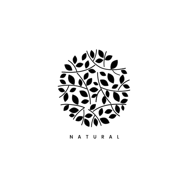 Natural leaf branding logo illustration