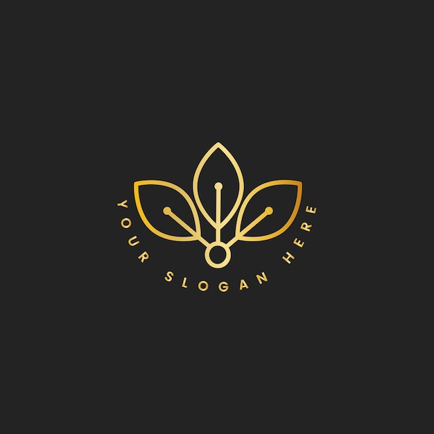 Natural leaf branding logo illustration