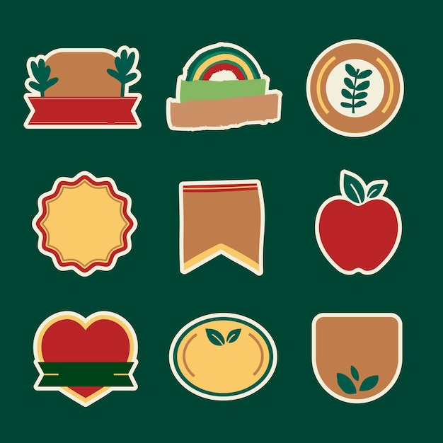 Free Vector natural products badges set vector inretro style